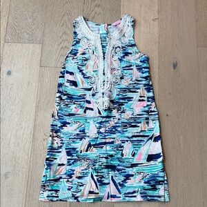 Lilly Pulitzer Carlotta Stretch Shift Dress – Pier Pressure Print, Size 4, EUC